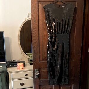 Express Chocolate Sequin Midi Dress